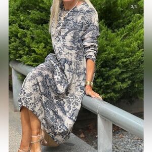 chinese dress ladies Women Autumn Retro Pure Color O-Neck Cotton Linen Dress – BUYKUD